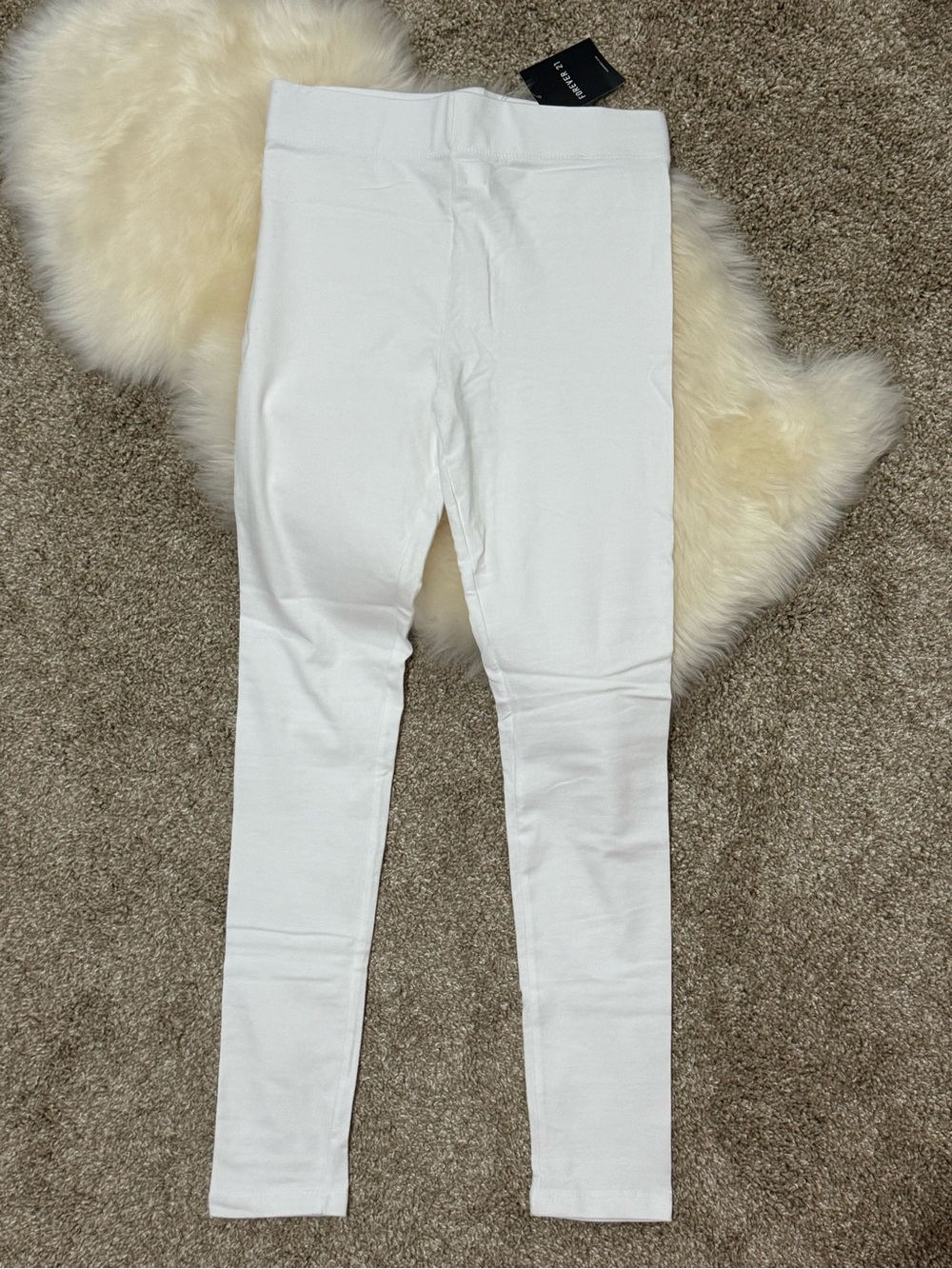 NWT Forever 21 Women’s White Stretch Leggings Size S to M